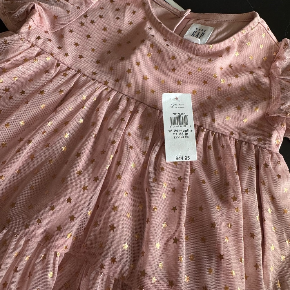 GAP Pink Dress with Gold Stars - Picture 3 of 4